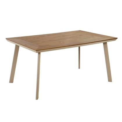 Aluminum dining table with polywood top HM5132.04 cappuccino color 160X92X72 cm.