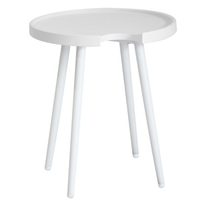 Garden round side table Teroc HM6433.02 aluminum color in white Φ47X53HСМ.