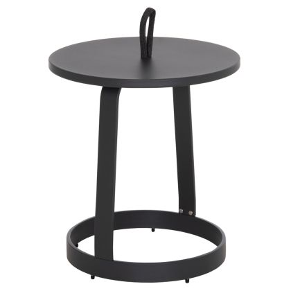 Garden side table Mino HM6433.01 aluminum and rope in gray Φ47X53ВСМ.