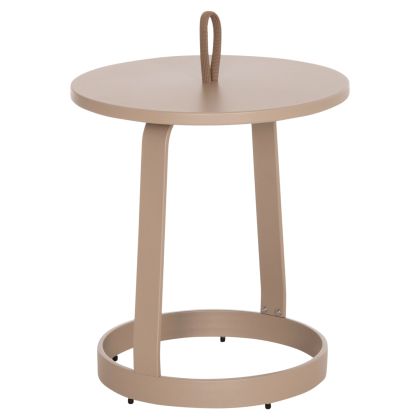 Garden side table Mino HM6433.03 aluminum and rope in cappuccino Φ47X53HСМ.