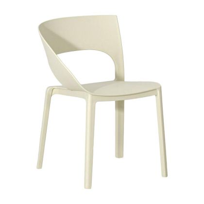 Градински стол от полипропилен FL870 с Uv защита, бял цвят, 54X60X83СМ