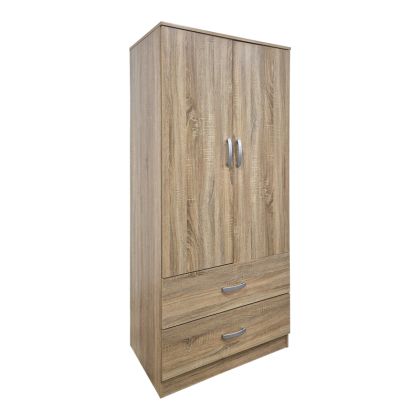 Двукрилен гардероб с 2 чекмеджета Alvia sonoma 80x51.5x180см