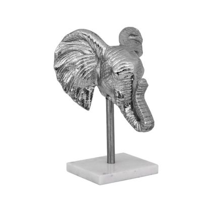 Декоративна фигура слонска глава, никелов цвят 17X14X24СМ