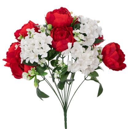 Decorative red flower bush