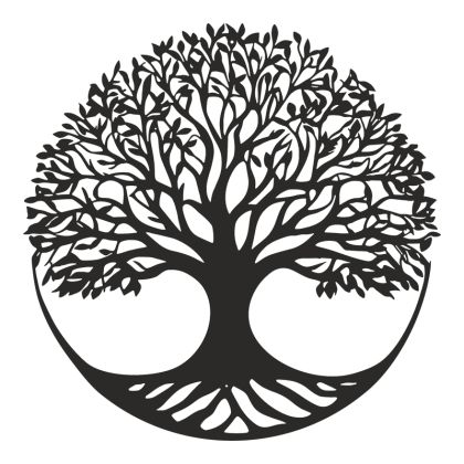 Wall decoration Lifeto black metal D80x0.15cm