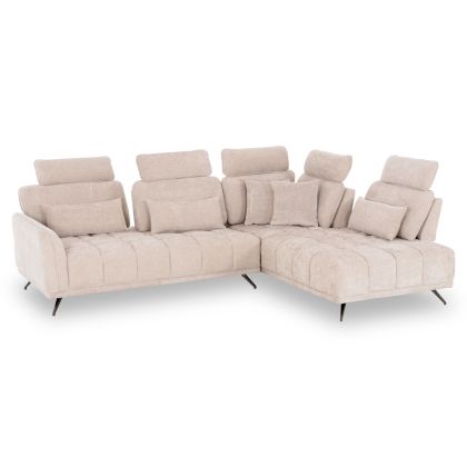 Right corner 5-seater sofa Myron SM3318.02R ecru fabric 290X110-225X110H