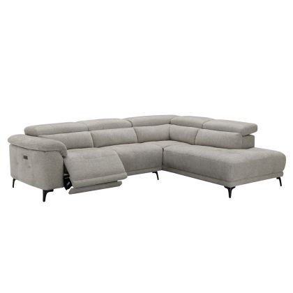 Right corner 5-seater sofa with adjustable backrest Commodus SM3315.02R beige fabric 275X231X77V