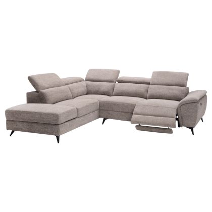 Left corner sofa - with headrests and storage space RESTRO HM3339.02L beige fabric 284X224X76ВСМ.