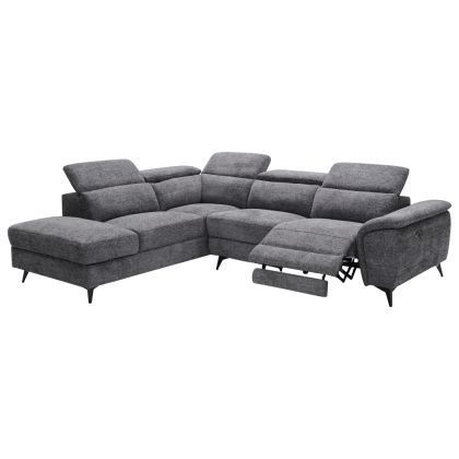 Left corner sofa - with headrests and storage space RESTRO HM3339.01L gray fabric 284X224X76ВСМ.