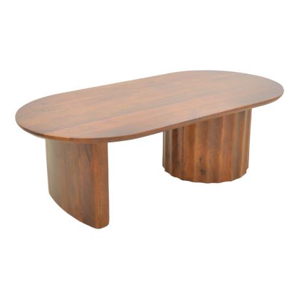 Designer coffee table Flute Bold solid mango wood wenge 130x65x40Eκ