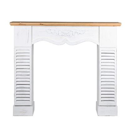 Дървена камина Deco, бяла, натурален цвят, 115X25X101СМ