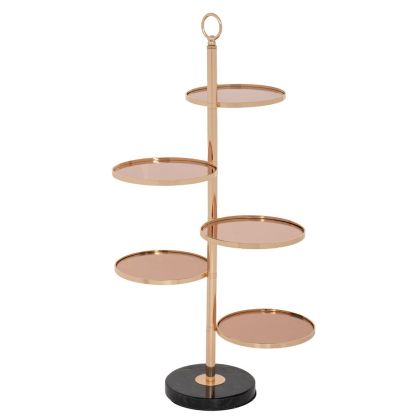 Golden metal five-tier tray D19X42X73CM