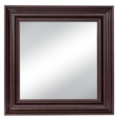 Кафяво пластмасово квадратно огледало (дървен ефект) 60X60 см