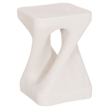 Square stool Santorini HM18337 polyresin - black white 30X30X45CM.
