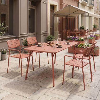 Moraja Deraby 5-piece set, terracotta, metal, 140x80x72cm