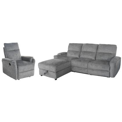 Sofa-relax armchair set Synthia HM10735.03 gray fabric--electric adjustment [l]