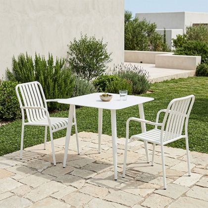 Heven Vista table and chairs set 3 pieces black aluminum 80x80x72cm