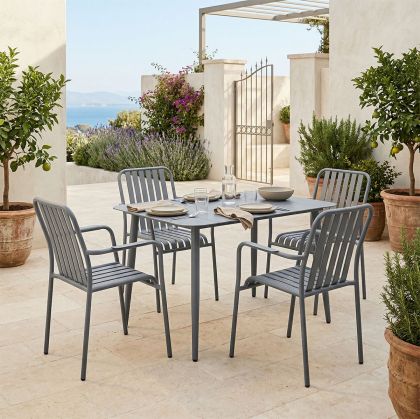 Heven Vista table and chairs set 5 pieces anthracite aluminum 120x70x72cm