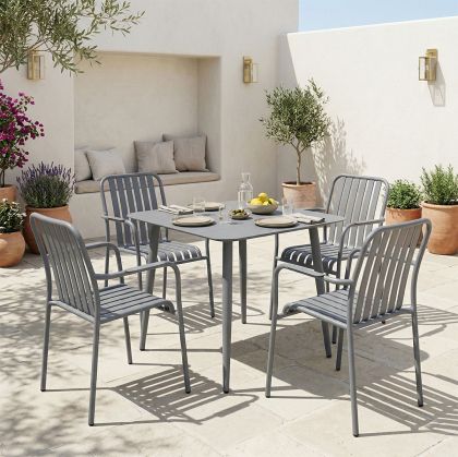 Heven Vista table and chairs set 5 pieces anthracite aluminum 80x80x72cm