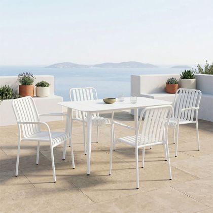 Heven Vista table and chairs set 5 pieces black aluminum 120x70x72cm