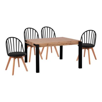 Table set with 4 chairs Alina MDF top HM11168