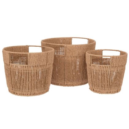 Set of 3 tall baskets 31X24 26X22 21X20 cm