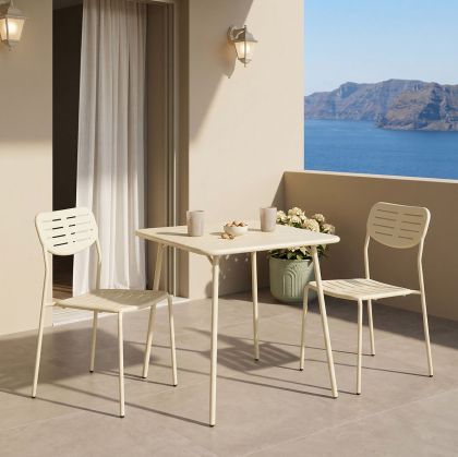 Moraja Deraby I 3-piece set, cream metal, 70x70x73cm