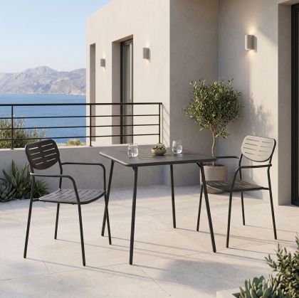 Moraja Deraby 3-piece set, black metal, 70x70x73cm