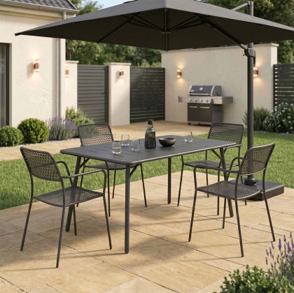 Moraja Federal 5-piece set, black metal, 140x80x72 cm