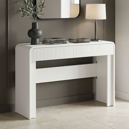 Zaplen MDF console table in white color 110x38x75cm