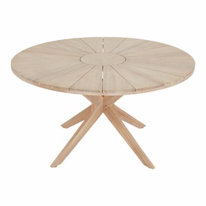 Round dining table Corten HM6443 acacia wood in natural color Φ140X75 cm.