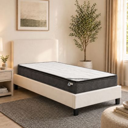 Bed with mattress Nevil-Perfecto PU white 100x200cm
