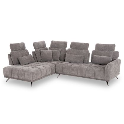 Left corner 5-seater sofa Myron SM3318.01L gray payment 290X110-225X110H