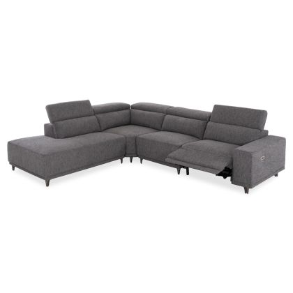 Left corner 5-seater sofa with adjustable headboard Lunaris SM3316.01L gray fabric 307X267X94V