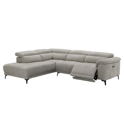 Left corner 5-seater sofa with adjustable backrests Commodus SM3315.02L beige fabric 275X231X77 cm.