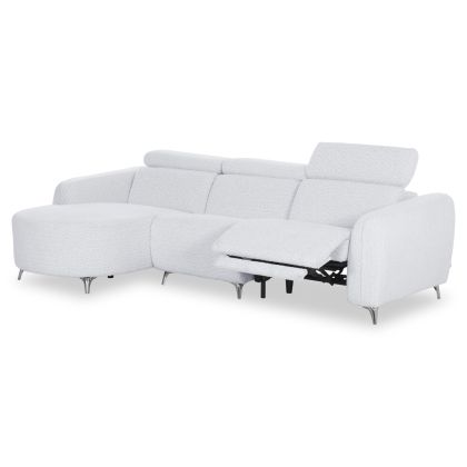 Left corner three-seater sofa with adjustable backrest Valente SM3317.01L light gray fabric 275X160X104H