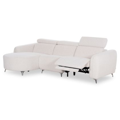 Left corner three-seater sofa with adjustable headboard Valente SM3317.02L beige fabric 275X160X104H