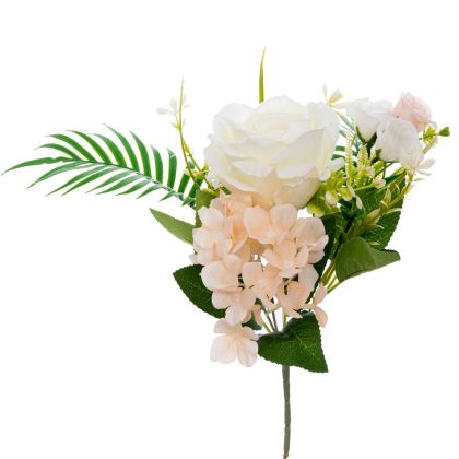 Small cream decorative bouquet of roses with UV protection