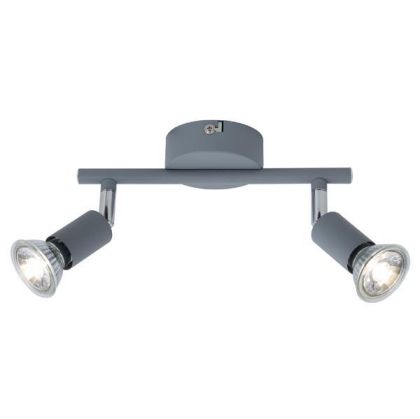 Метален подвижен точков прожектор 2 светлини 2XGU10 Max 7W 220X80X125ММ сив Arte Illumina Vorras