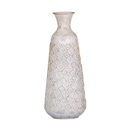 Metal decorative floor vase FL0516 antique silver color 21X21X49CM