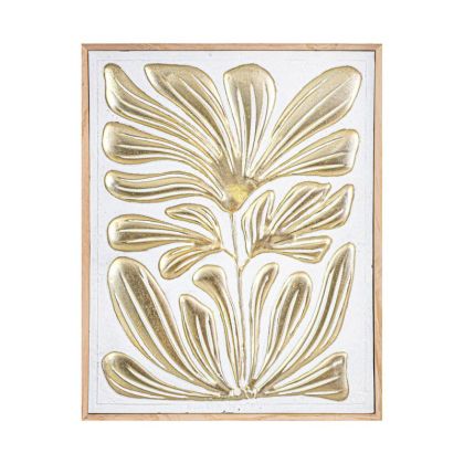 Metal plate with leaves FL1945 white-gold color 67X4X86CM