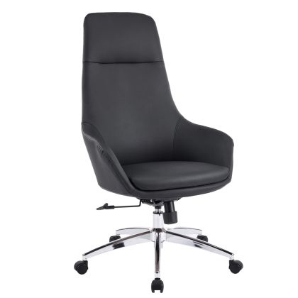Office chair Bekker HM18359.01 black artificial leather - chrome base 67X67X126ВСМ.