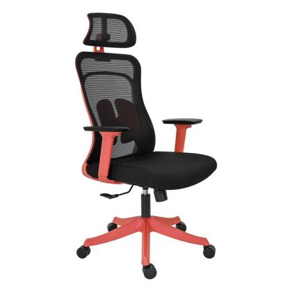 Office chair FL408 black fabric with red frame 64X64X120-130CM