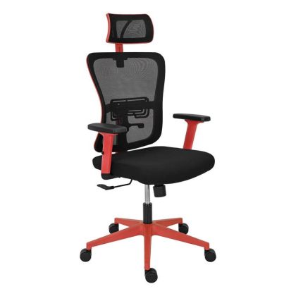 Office chair FL9088 black fabric red frame 60X60X119-129K