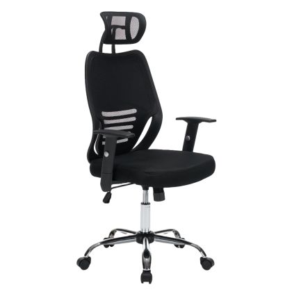 Office chair HM1206.01 black mesh fabric - chrome base 63X64X122ВСМ.