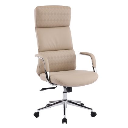 Office chair Meite HM18353.02 beige artificial leather - chrome base 66X71X127ВСМ.
