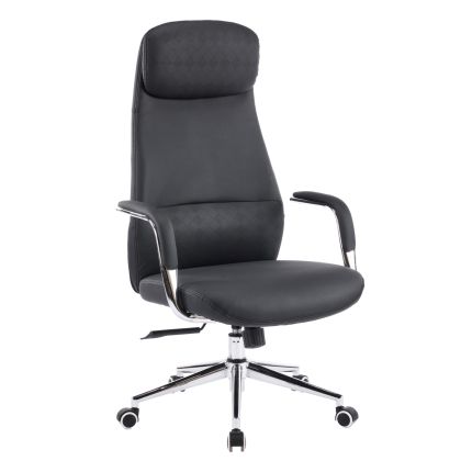 Office chair Sonty HM18354.01 black artificial leather - chrome base 64X68X125ВСМ.