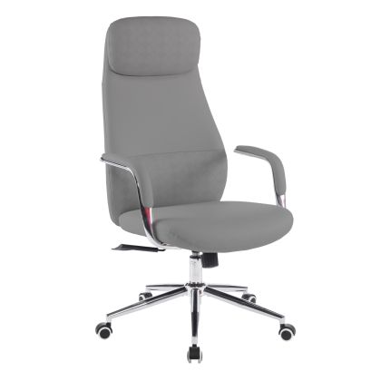Office chair Sonty HM18354.10 gray artificial leather - chrome base 64X68X125ВСМ.