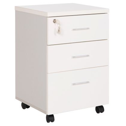 Office cabinet with key Vance white melamine -- wheels 39X40X60 cm.
