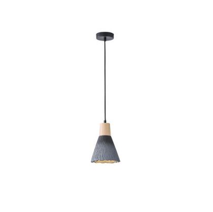 Chandelier rubber wood-concrete single lamp 1XΕ27 Max 15W Ø160X1720MM black Arte Illumina Gesso